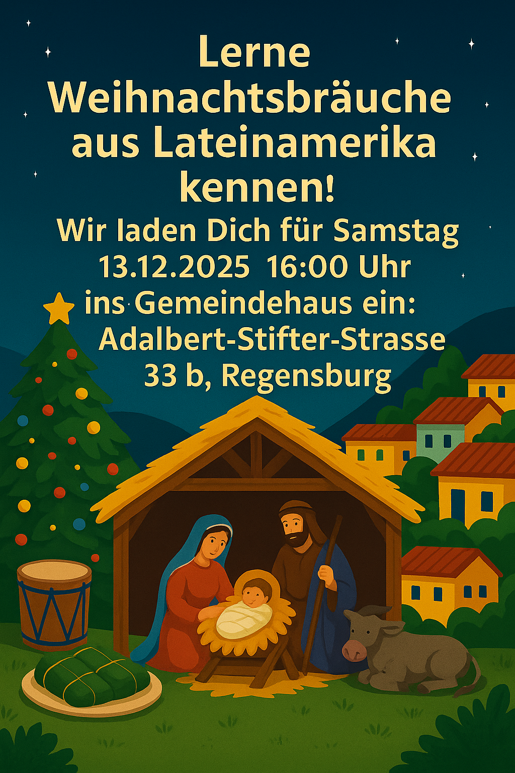 Einladung zum 13. Dezember 2025, lateinamerikanische Weihnachtsbräuche kennenzulernen!